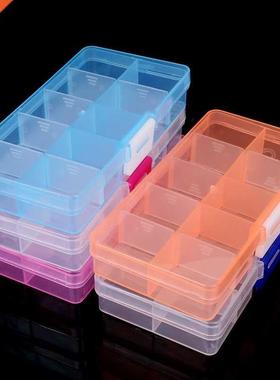 10 Slots Adjustable Transparent Jewelry Storage Box Rng Ear