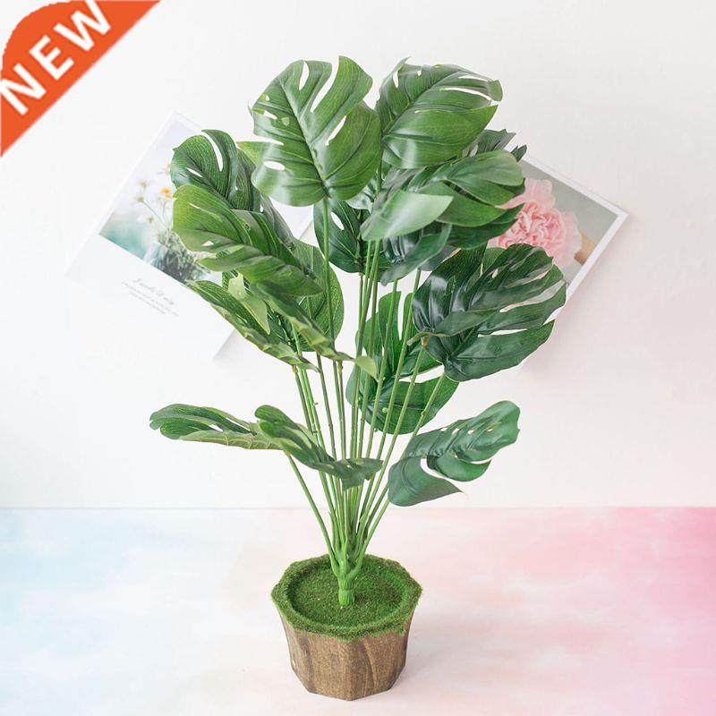 9-18 heads artificial plants tropical green turtle leaves le