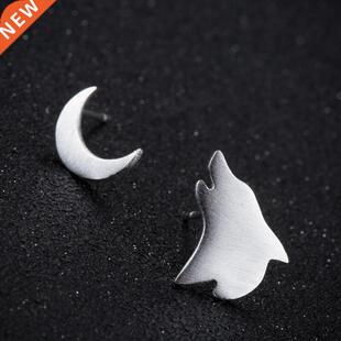 Wolf and for Unique Women Earrings Lovely Stud Jisensp Moon