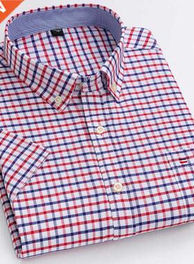 Branded Cotton Shirts for Men Short Sleeve Summer Plus Size