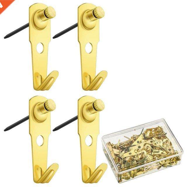 60 Pcs 30 Lb Picture Hangers with Nails Photo Frame Hanger H