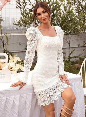 White Mini Dress Long Sleeve Lies Party Dresses Vestidos