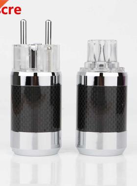 Preffair Weight 480g Carbon Fiber Schuko Power Plug IEC Fema