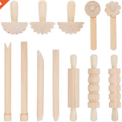 12Pcs Clay And Dough Tools Play Accessories Includes Rollers