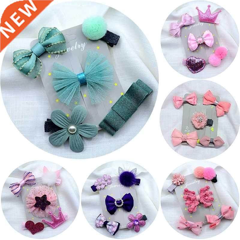 /4/5 Pcs/Set Cute Sweet Mini Flower Bow Hair Clips for Chil