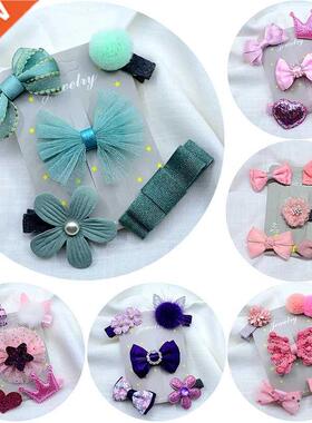 /4/5 Pcs/Set Cute Sweet Mini Flower Bow Hair Clips for Chil