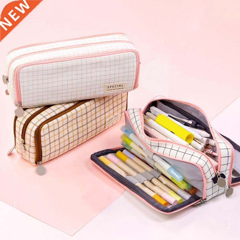 Simple Multi Pen Slots Mesh Pocket Stationery Box Lightweigh