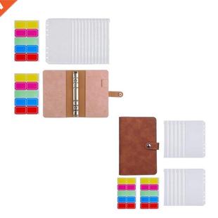 A6 Clear Binder Pockets,PU Leather Notebook Binder Cover Wat