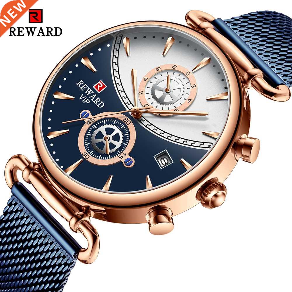 REWARD New Men Watches Top Brand Luxury Sport Quartz Blue W