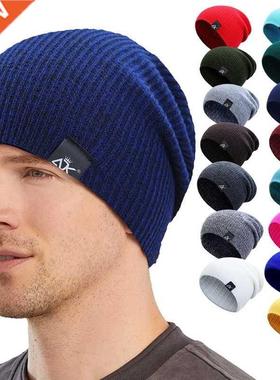 Winter Cap Coral Fleece Hat Beanies Men's Caps Warm Breathab
