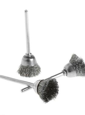 3Pcs/set Steel Wire Wheel Brush Head Abrasive Deburring Dril