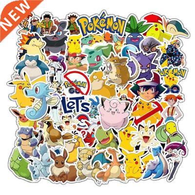 50pcs Cartoons Pikachu Stickers Anime Pokemon Stikers Skate