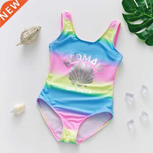 2~11Y Girls Swimsuit One Piece Girls Swimwear Rainbow print