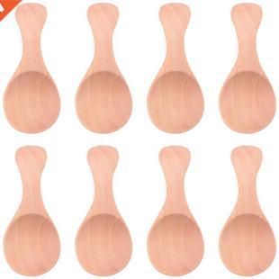 Salt Spoon Solid 8Pcs Condiments Wooden Wood Han Small