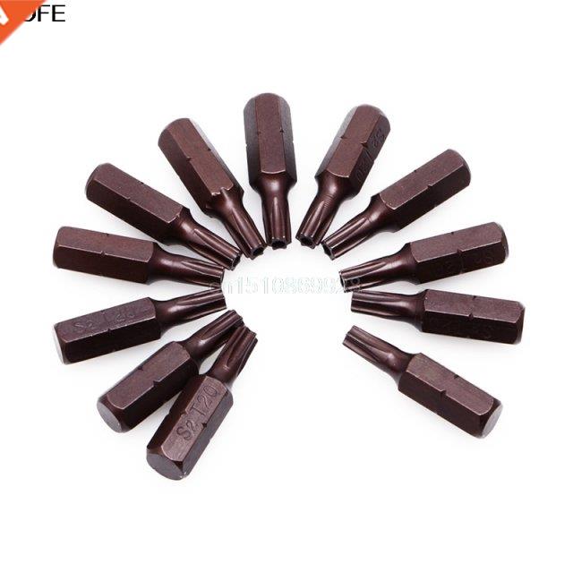12Pcs 25mm 1/4 Hex Shank Magnetc T20 Torx Securty Screwdr