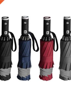 Windproof Reverse Automatic Umbrella Rain Women Men Business