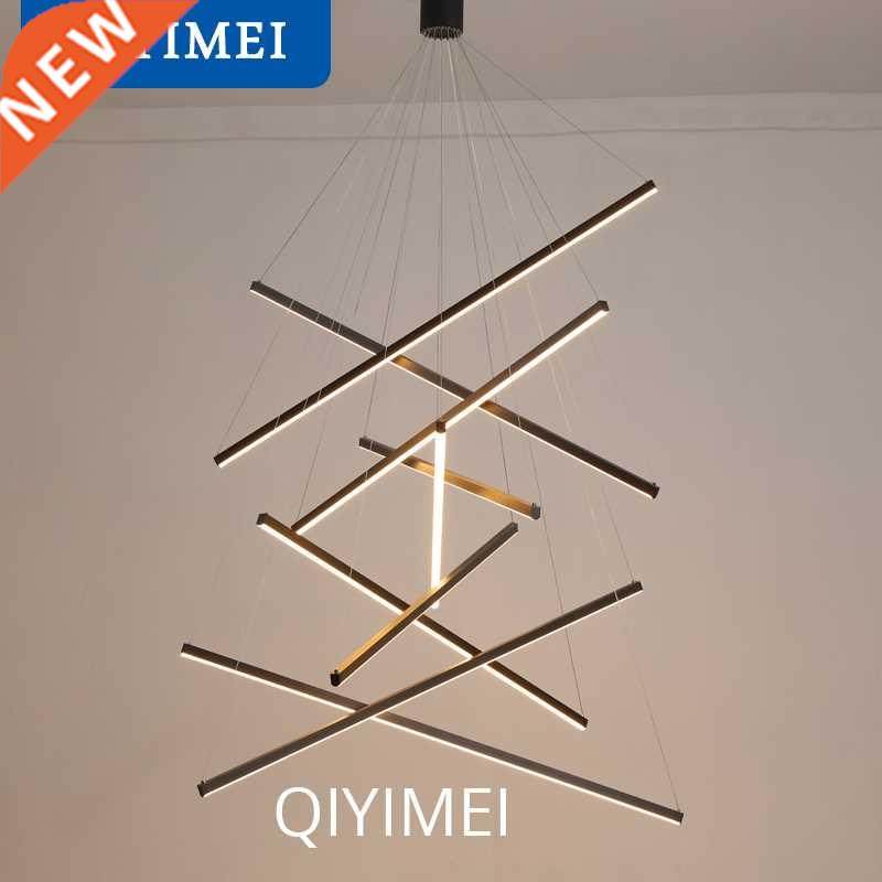 qiyimei led chandeliers luster lights for stair hall dining