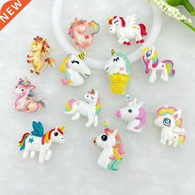 10Pcs Resn Mn Mxed Uncorn Flatback Cabochon Scrapbook K