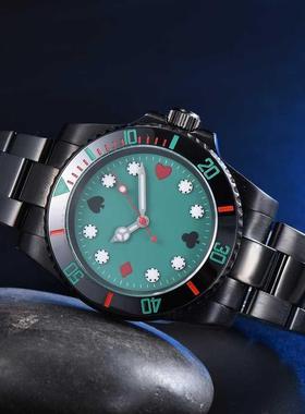 Black peach aprcot square lteral Men's Automatc Mechanca