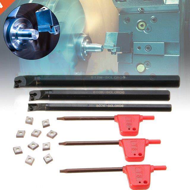 Metal Lathe Turning Tool Kit 3PCS S07K/ S10K/ S12MSCLCR06 B_虎窝淘