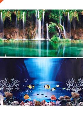 Blue Fresh Sea Background Aquarium Ocean Landscape Poster Fi