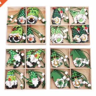 St. Orna Gnome Day Patrick Irish Pendant Wooden Green F1CD