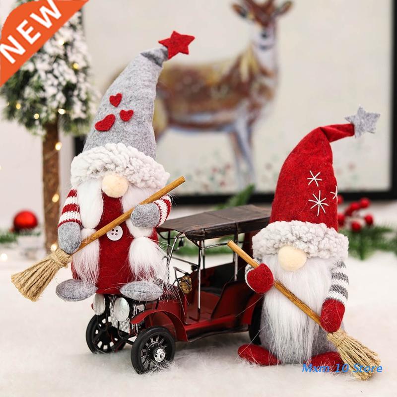 Xmas Gnome Plush Faceless Doll Decor Christmas Sweeping Gnom