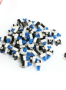 50 Pcs Latching Contact 3 Pin Torch Push Button Switch 7x7mm