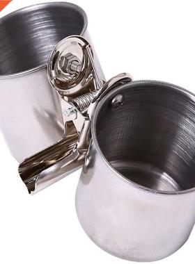 Pet Bird Food Water Feeding Bird Double Cups With Clip Stain