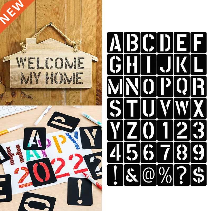 42pcs English Alphanumeric Symbol Hollow Template Letter Ste