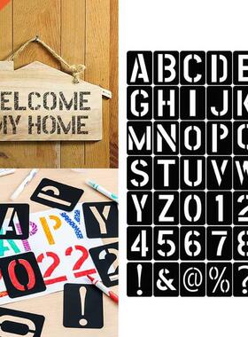 42pcs English Alphanumeric Symbol Hollow Template Letter Ste
