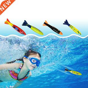 4Set Torpedo Rocket Throwing Toy Diving Game Summer Torpedo