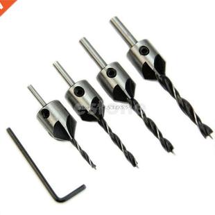Flute Countersink Reamer HSS Woodworkin Set Bit 4Pcs Drill