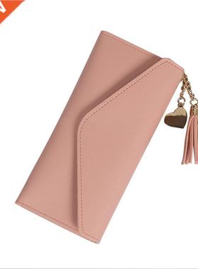 Fashion Womens Heart-shaped pendant Wallets Simple Purses Bl