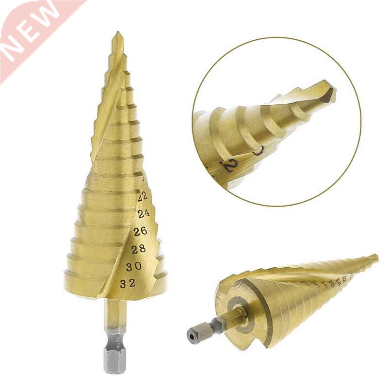 Step Drill Bits 4mm-2mm Spiral groove Power Tools 1/4'' hex