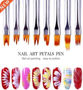Petal Nai Paint Short Brush Nail Pink Set Pen Color 8Pcs