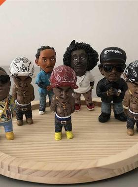 Mini Resin Ornaments Hip Hop Funny Rapper Bro Figurine Set F