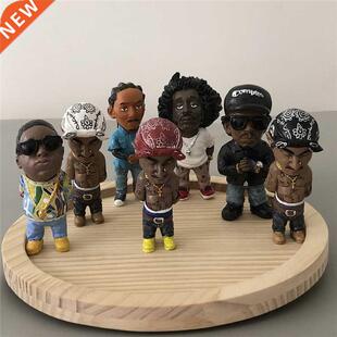 Mini Resin Ornaments Hip Hop Funny Rapper Bro Figurine Set F
