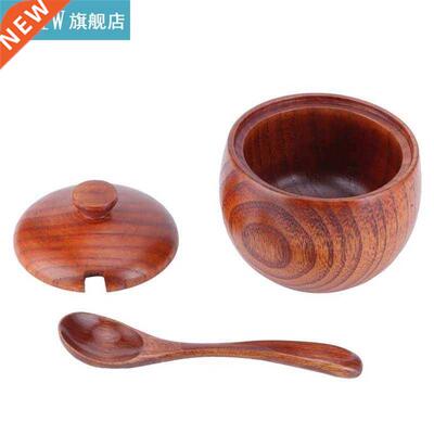 Salt Box Condiment Pot Salt Bowl Retro Seasoning Container S