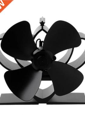 Heat Self-Powered Fireplace Stove Top Fan Quiet 4 Bles Alu
