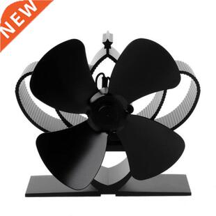 Heat Self-Powered Fireplace Stove Top Fan Quiet 4 Bles Alu