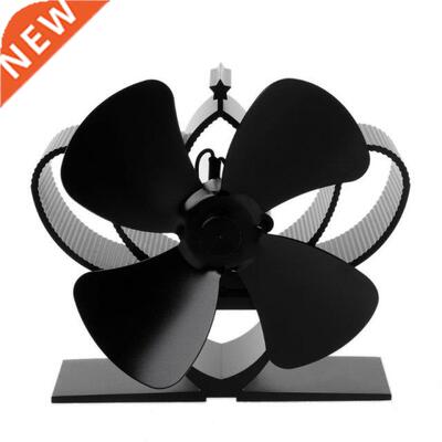 Heat Self-Powered Fireplace Stove Top Fan Quiet 4 Bles Alu