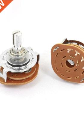 2 Pcs 1P4T 1 Pole 4 Position 6mm Knurled Shaft Dia Band Sele