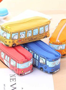 School Bus Pencil Case Large Capacity Pencilcase School Pen
