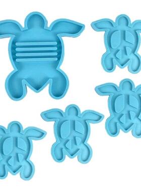 5 Pcs/Set Tortoise Coaster + Stand Epoxy Resin Mold Cup Mat