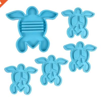 5 Pcs/Set Tortoise Coaster + Stand Epoxy Resin Mold Cup Mat
