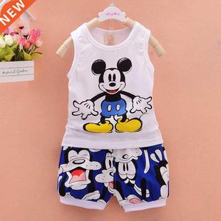 Clothing Set Girl Baby Vest Minnie Boy Mickey Summer Cartoon