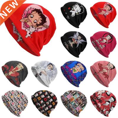 Mrs Boop With Dog Skullies Beanies Caps Unisex Bonnet Winter