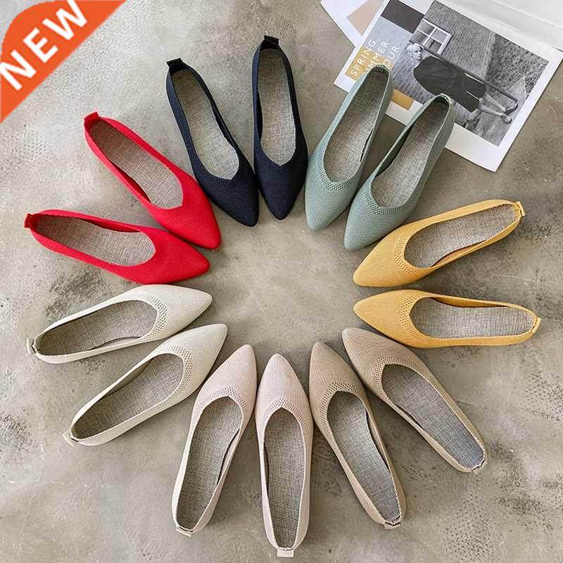 2022 Fashion Breathable Stretch Fabric Ballet Flats Women Me