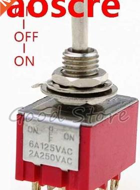 MTS-303 Red ON-OFF-ON 6MM Latching Switches 3 Position 3P2T